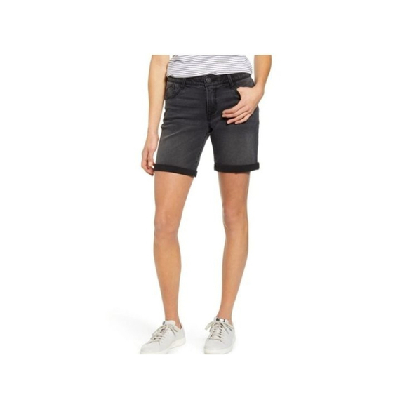 Wit & Wisdom AB'SOLUTION ROLL CUFF DENIM SHORTS IN BK-BLACK Sz 0 - Picture 1 of 11